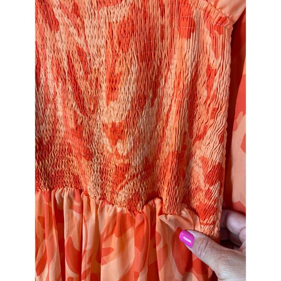 All About May Boutique Smocked Bodice V-Neck Sheet Sleeve Maxi Dress Size 2 - Picture 7 of 9